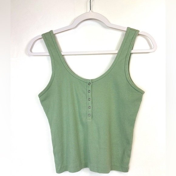 Abercrombie & Fitch Tops - Abercrombie and Fitch soft A&F ribbed mint Henley tank top size medium